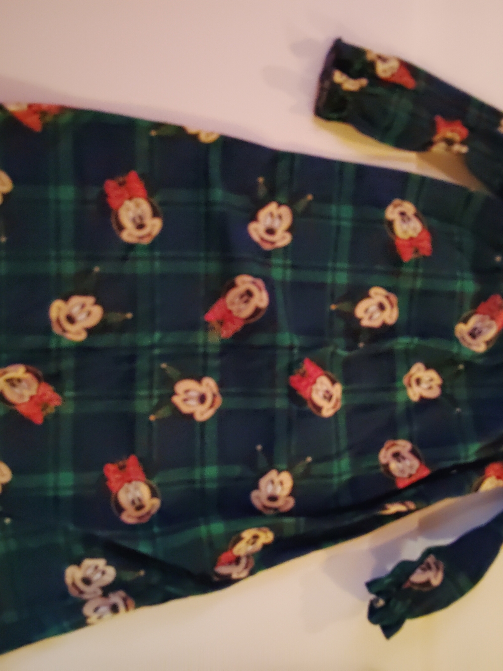 Disney Green Plaid Minnie Mouse Kids Nightgown Pajamas
